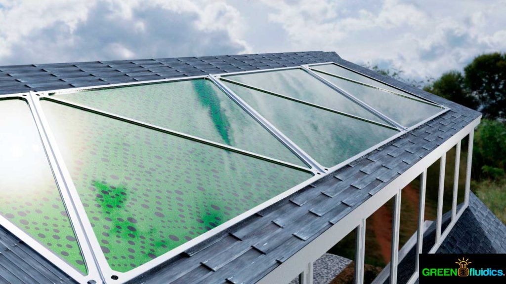 Biopanel solar inteligente no telhado
