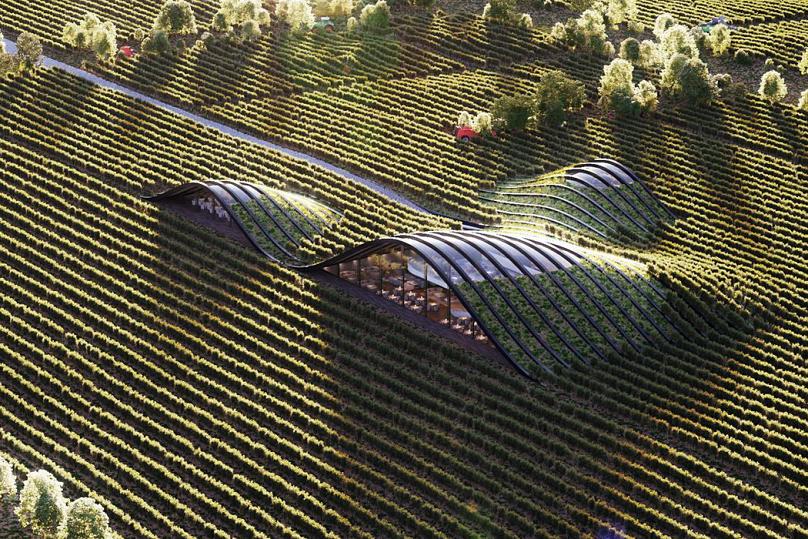 Complexo de degustação de vinhos Shilda. Fonte: X-Architecture
exemplos de arquitetura sustentável